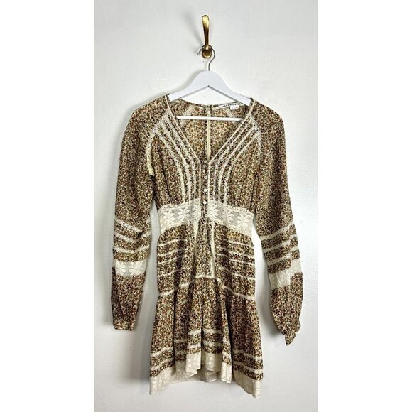 VERONICA BEARD Addilyn Floral Dress in Stone Multi Size 4 - Picture 6 of 16